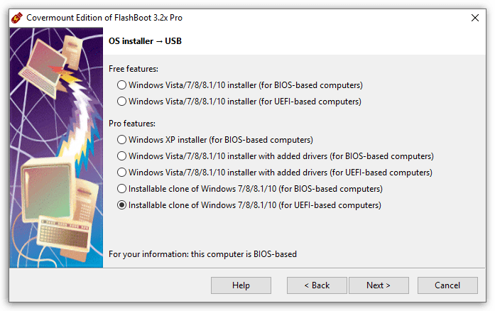 Installateur du système d'exploitation sur USB