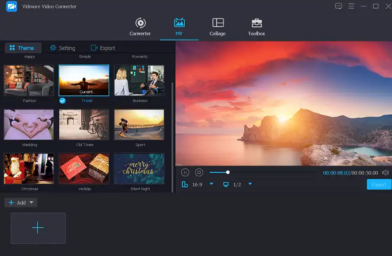 Interface utilisateur de Vidmore Video Converter