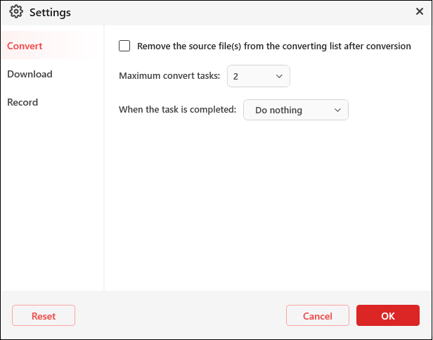 La fenêtre Paramètres généraux de MiniTool Video Converter